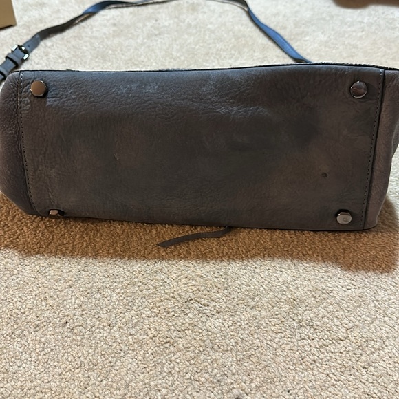 Rebecca Minkoff fringe regan Satchel Tote Suede grey blue - Picture 6 of 9